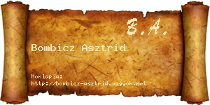Bombicz Asztrid névjegykártya